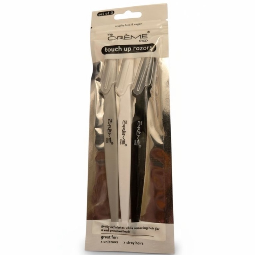 The Creme Shop Touch Up Razors 3 Pack‎ Facial Eyebrow Dermaplaning Tool RZTU6043